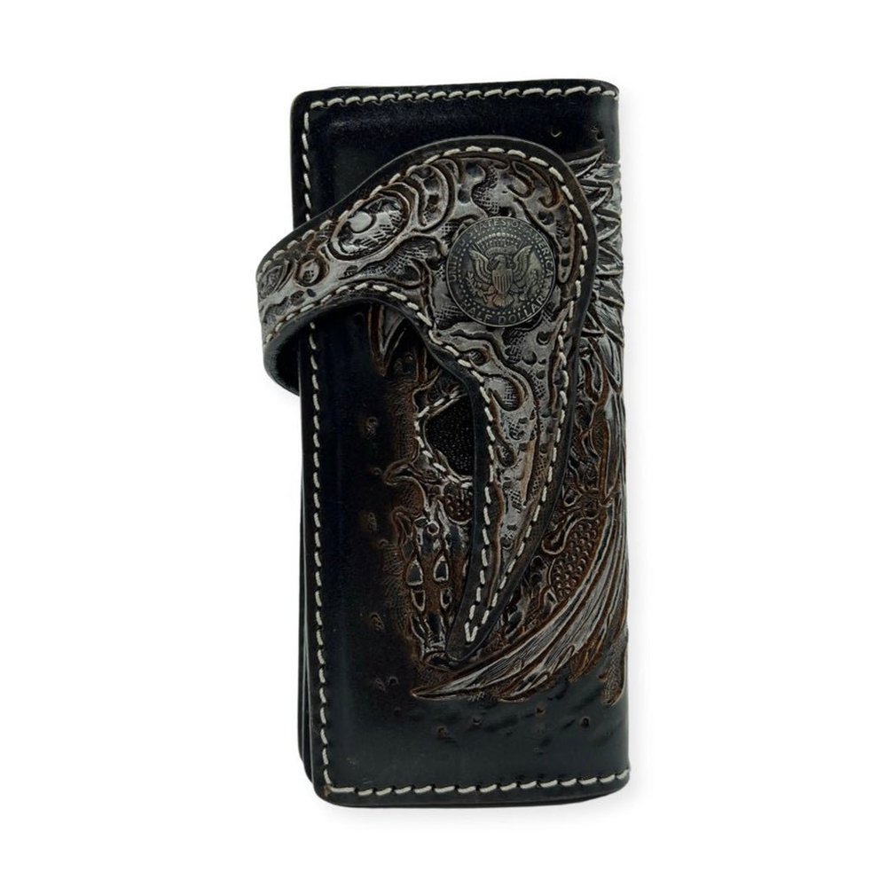 Rockertype Skull Leather Wallet Black